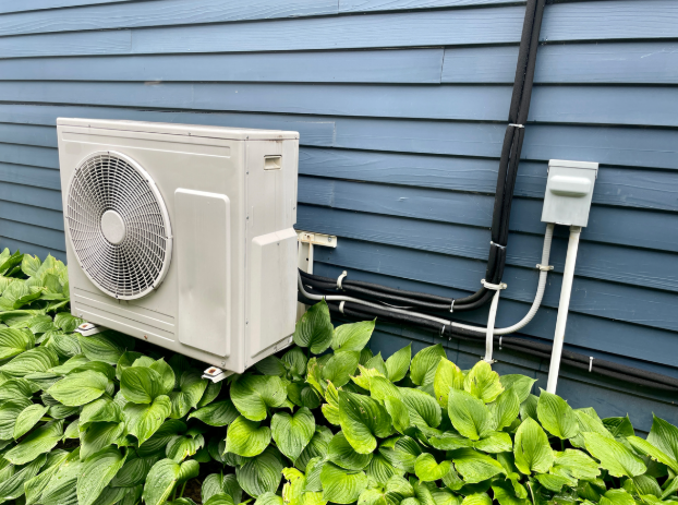 Mini-Split AC and Heat System on the outside of a residential home.